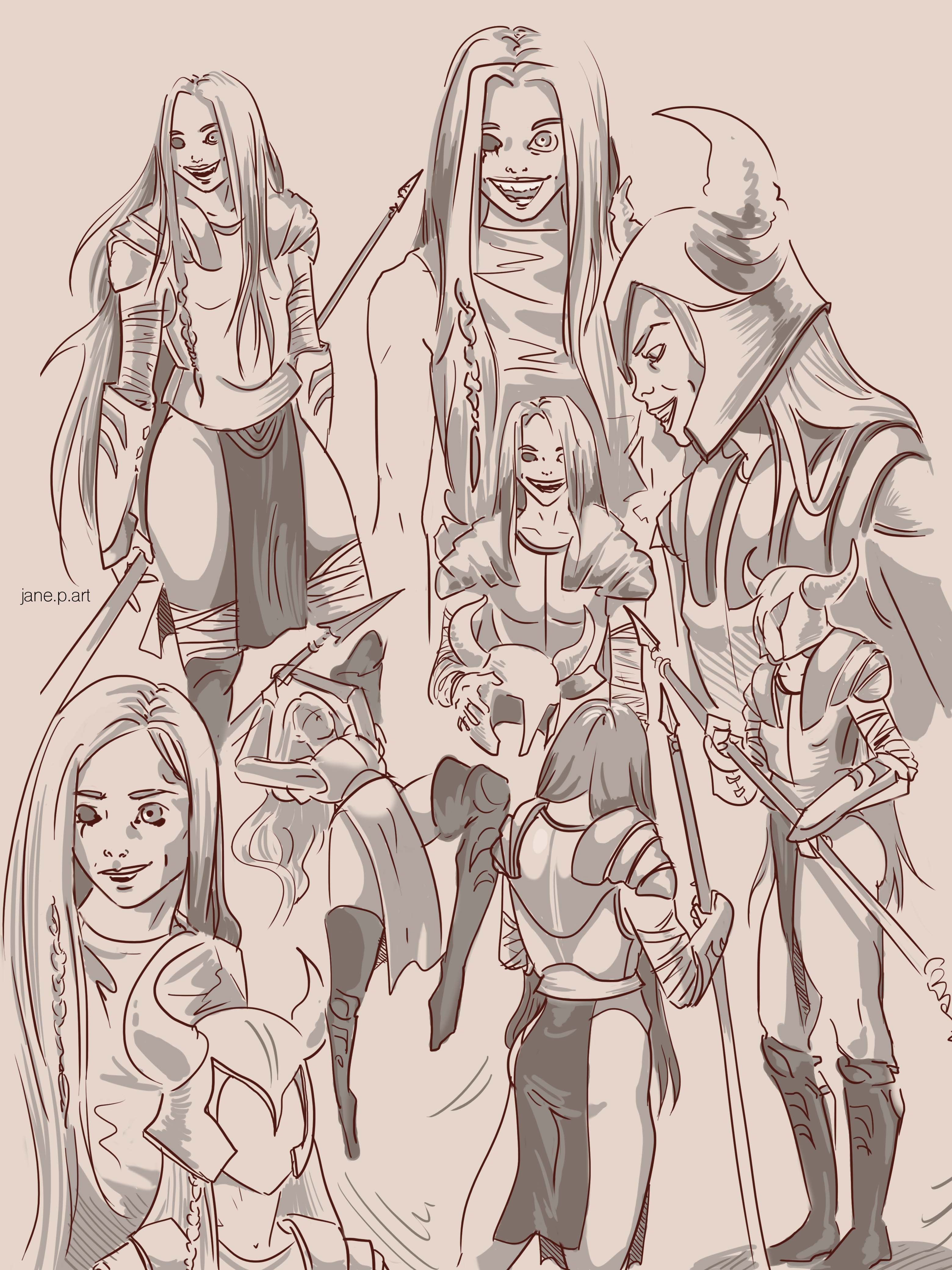 original character sketches blind copy